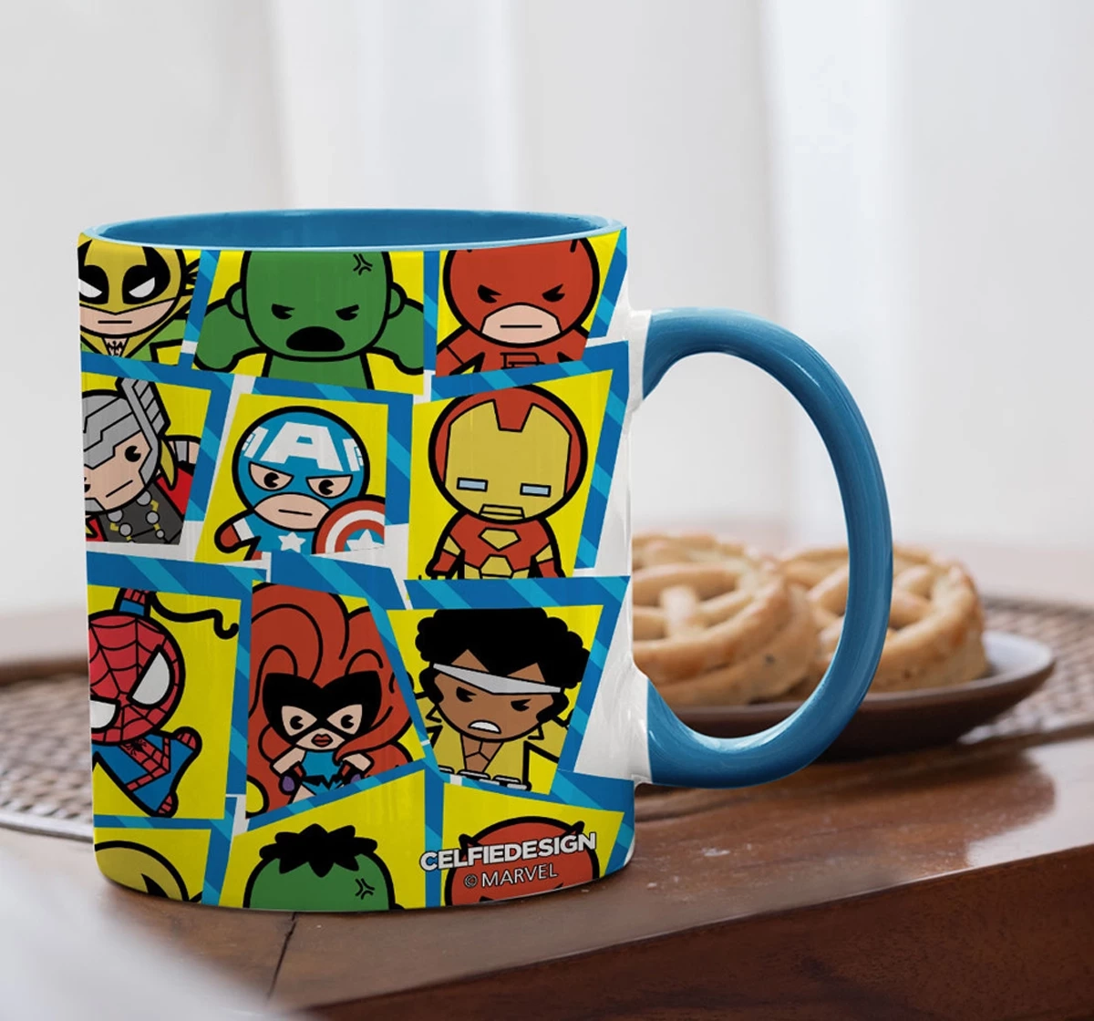 Macmerise Marvel Heroes Kawaii Coffee Mugs Blue Multicolour 12Y+