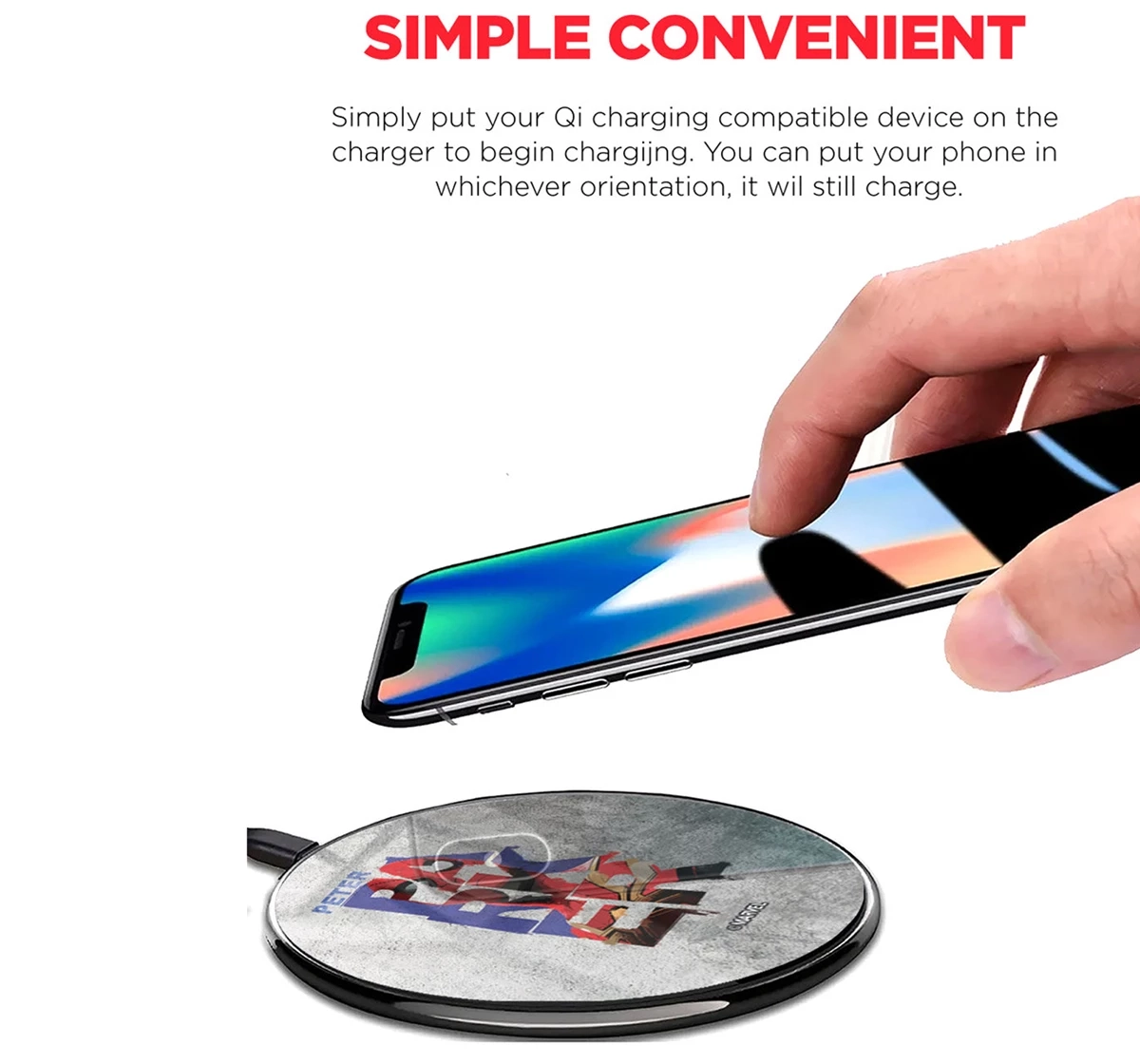 Macmerise Peter Parker Grunge Compatible Pro Wireless Charger Multicolour 12Y+