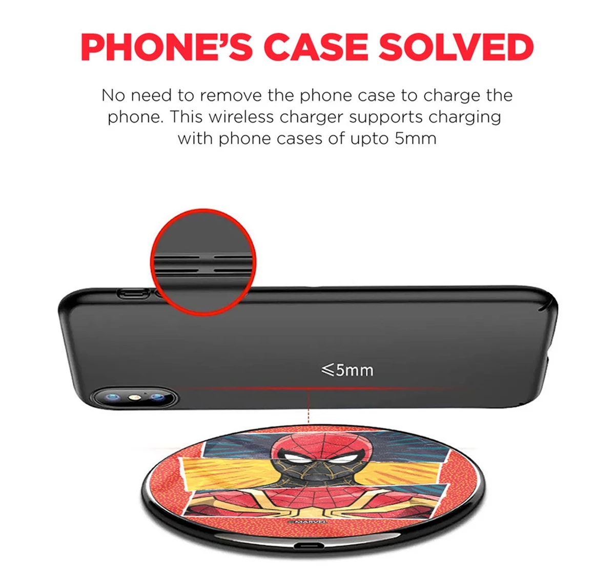 Macmerise Spiderman Engage Compatible Pro Wireless Charger Multicolour 12Y+