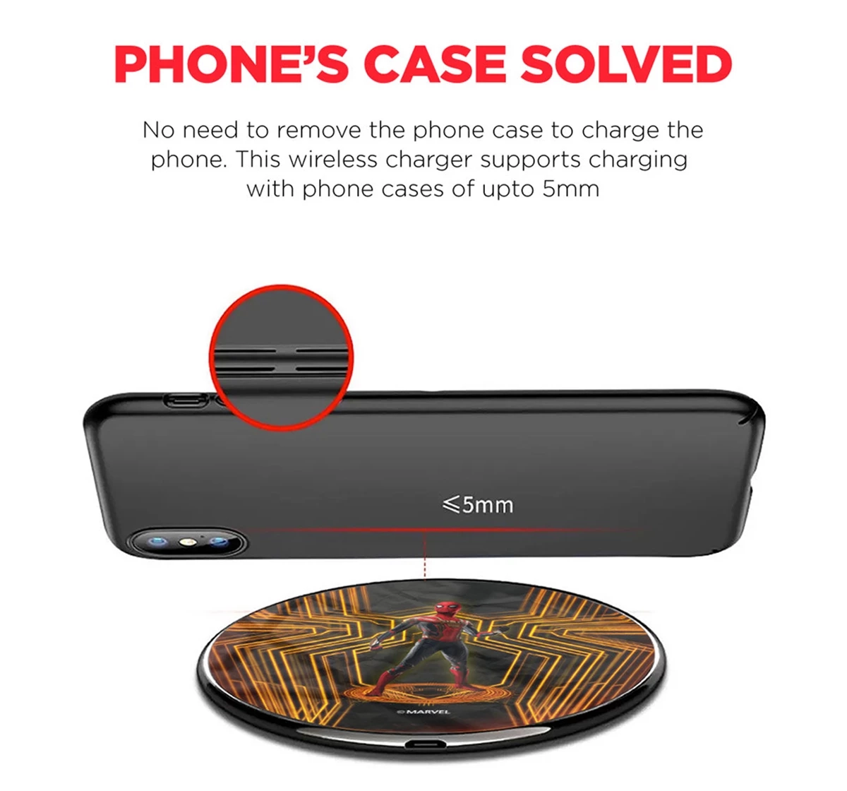 Macmerise Extraordinary Spiderman Compatible Pro Wireless Charger Multicolour 12Y+