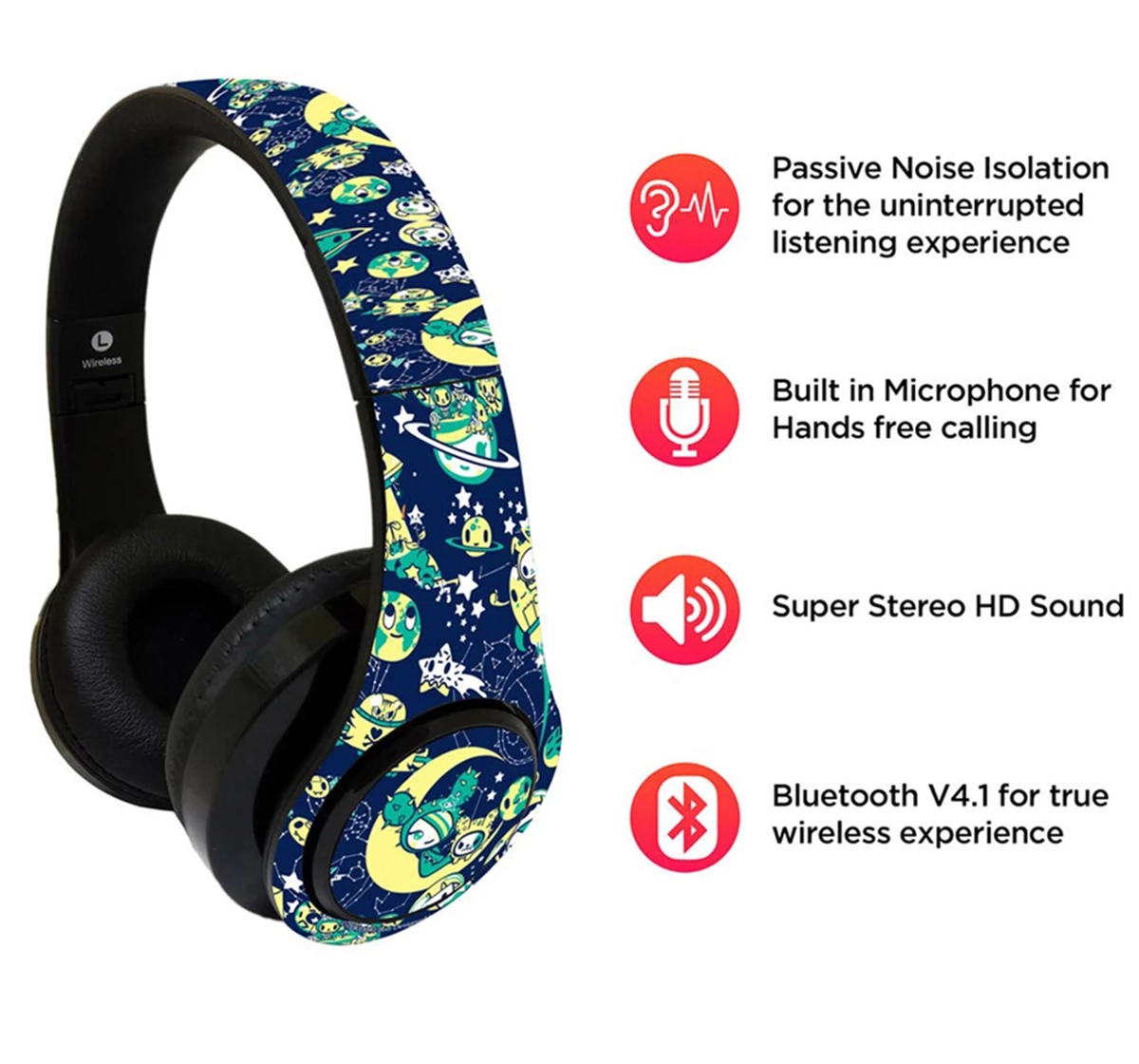 Macmerise TD Cactus Friends Decibel Wireless On Ear Headphones Multicolour 12Y+
