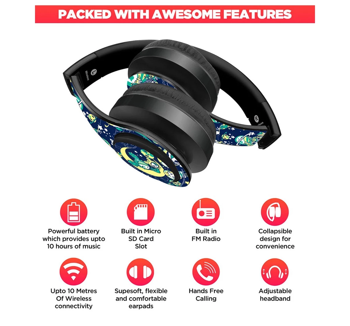 Macmerise TD Cactus Friends Decibel Wireless On Ear Headphones Multicolour 12Y+