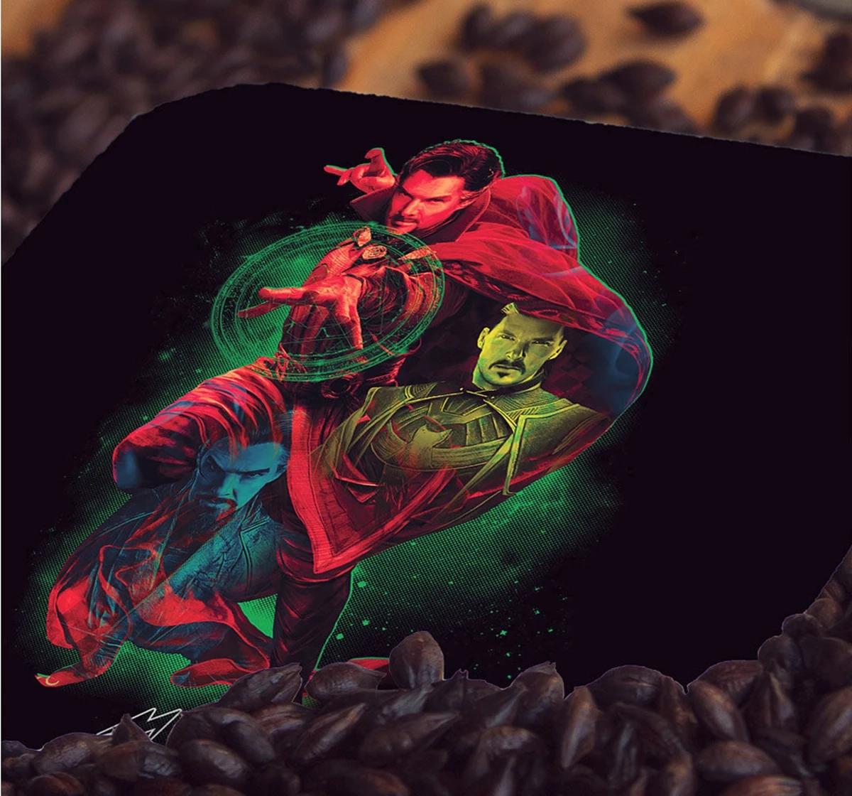 Macmerise Dr Strange Triple Exposure 10 X 10 cm Square Coasters Multicolour 12Y+