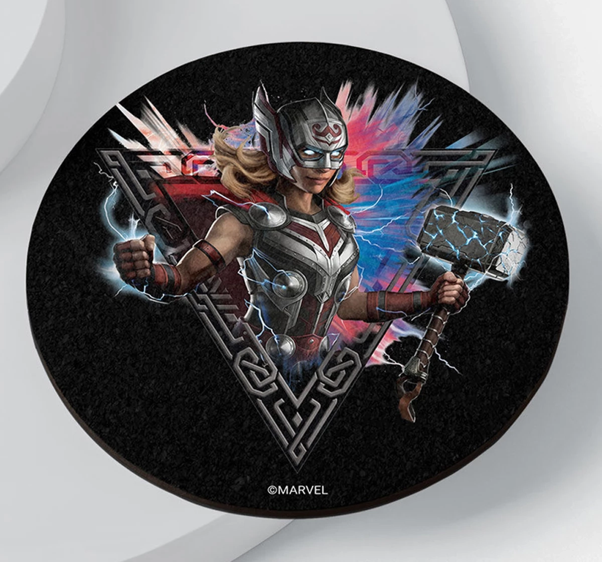 Macmerise Mighty Thor Pose Circular Coasters Multicolour 12Y+