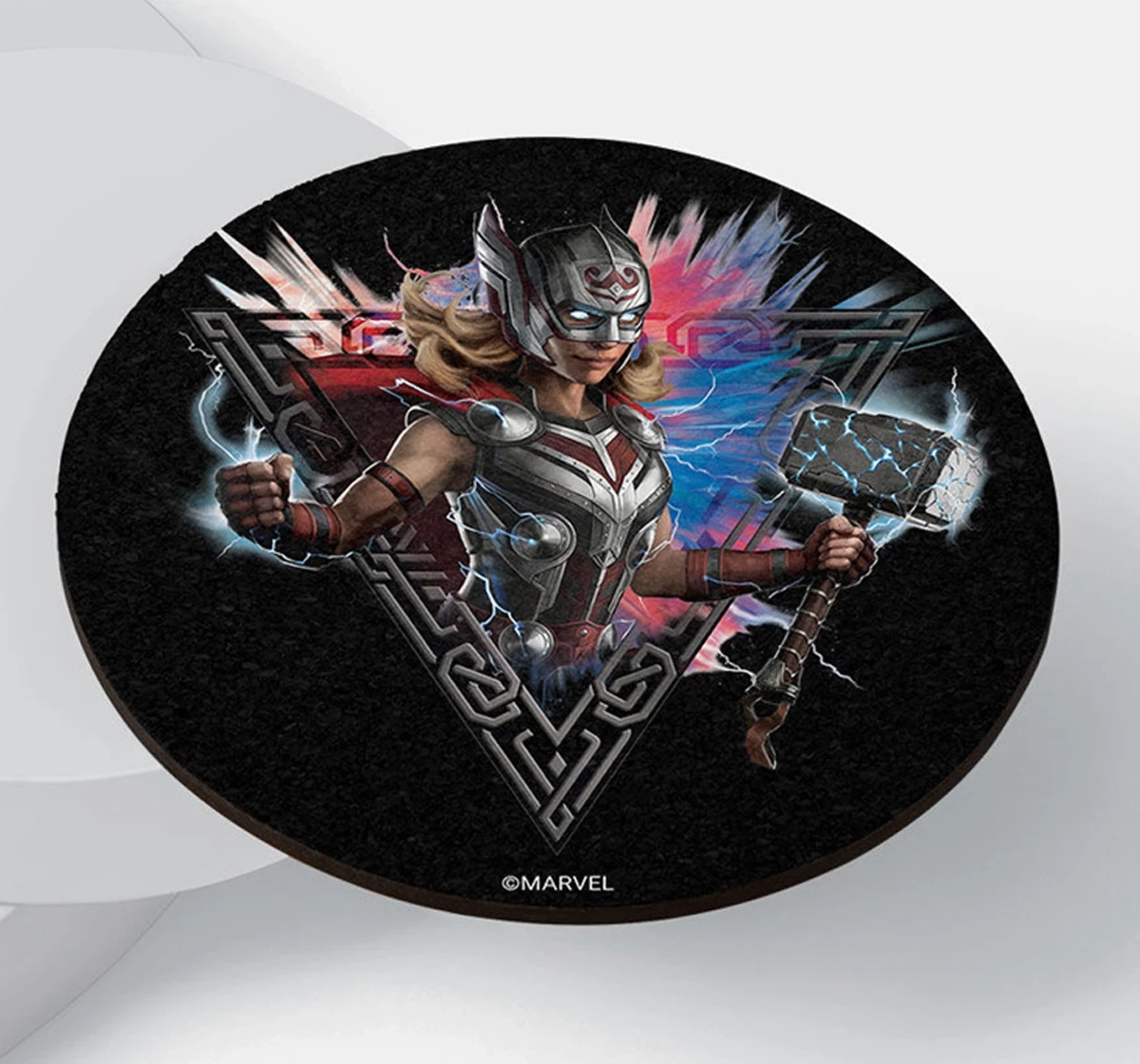 Macmerise Mighty Thor Pose Circular Coasters Multicolour 12Y+