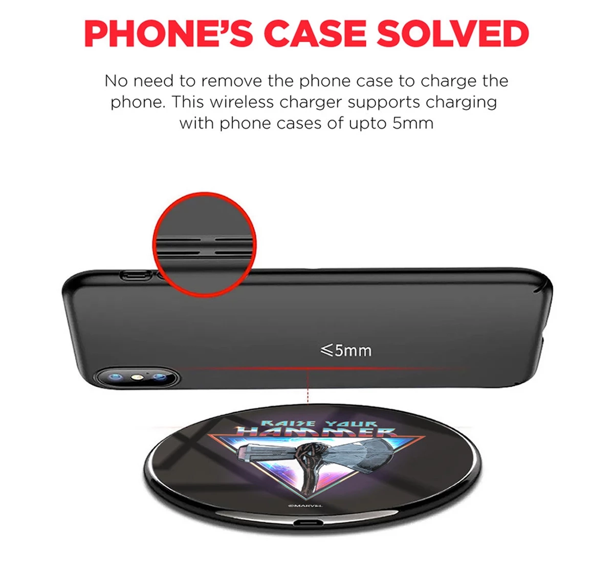 Macmerise Worthy Raise your Hammer Compatible Pro Wireless Charger Multicolour 12Y+