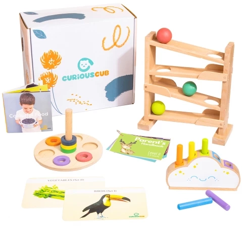 Curious Cub Montessori Learning Wooden Toys Box (Box 6: 1 Year+)