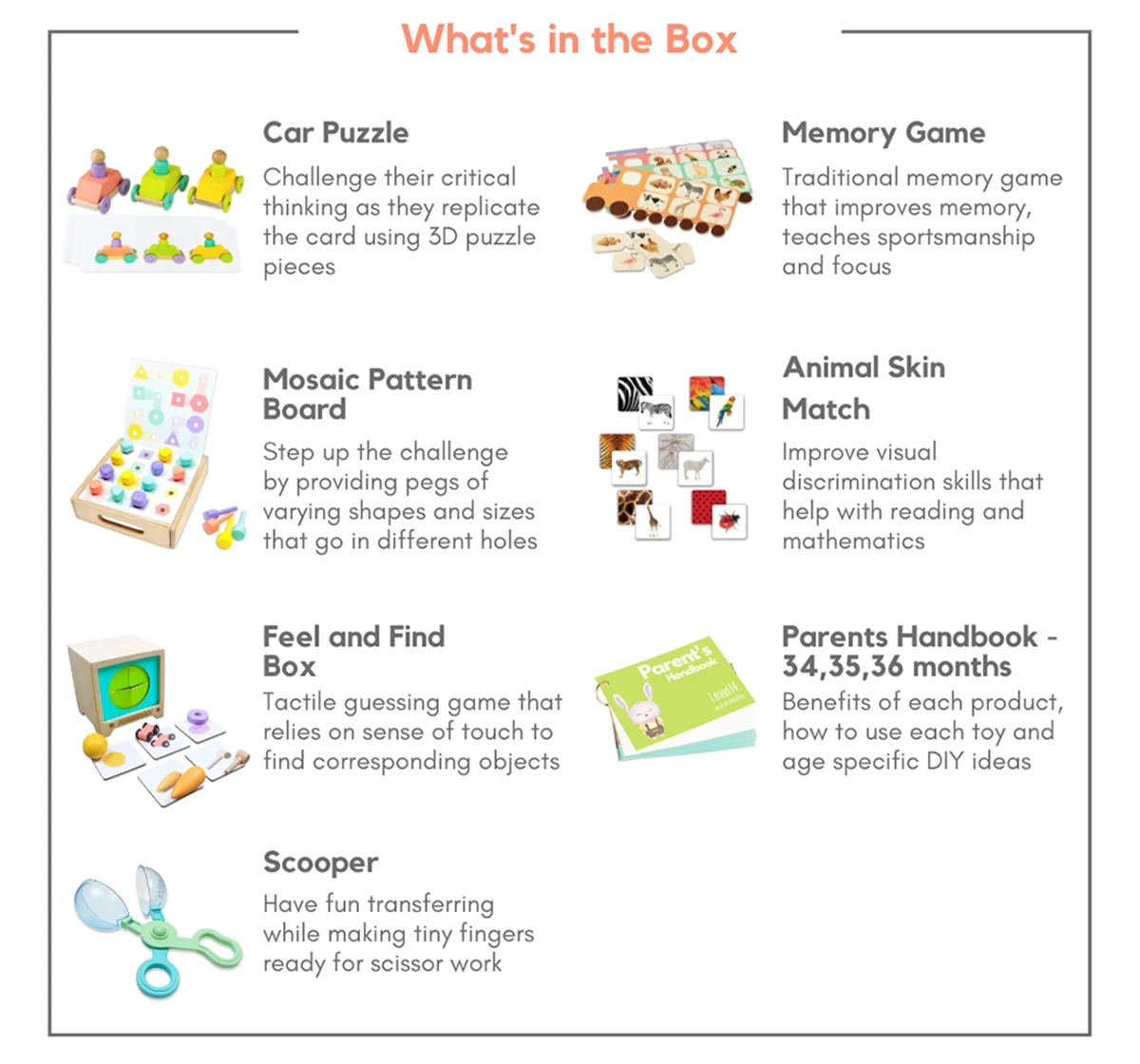 Curious Cub Montessori Learning Wooden Toys Box (Box 14: 2.5 Years)