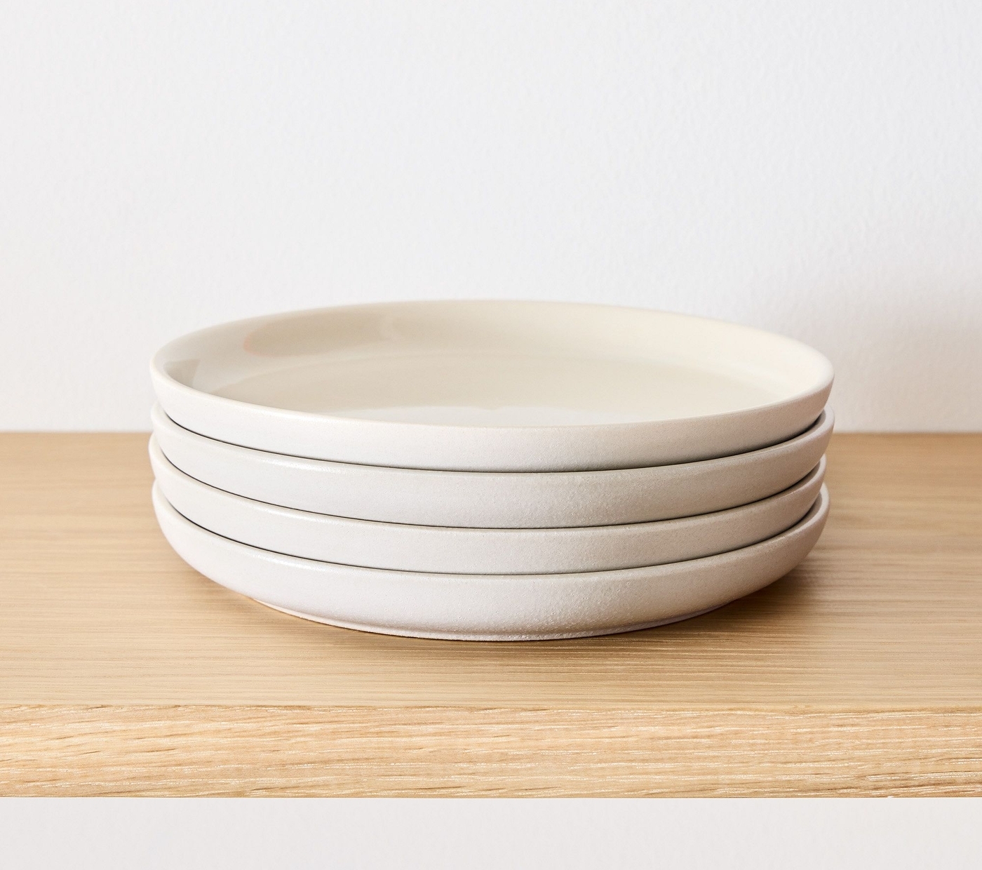 Kaloh Stoneware Salad Plates, White, Set of 4