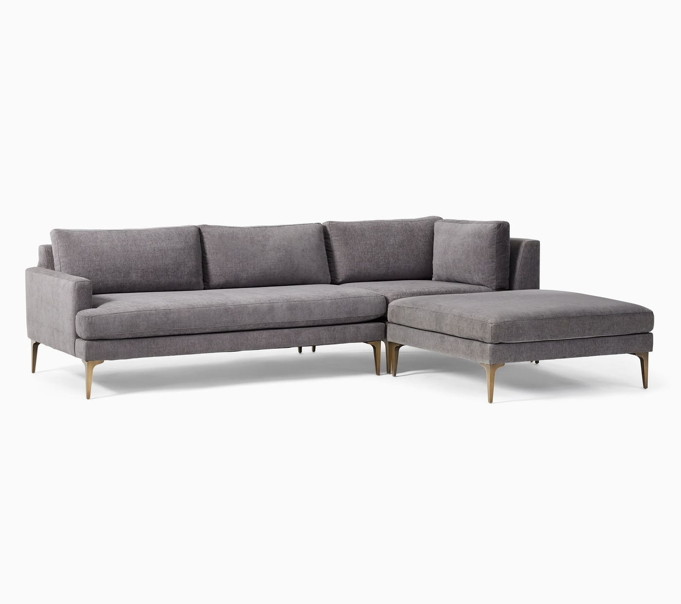 Andes 3 Piece Chaise Sectional, Sofa With Chaise
