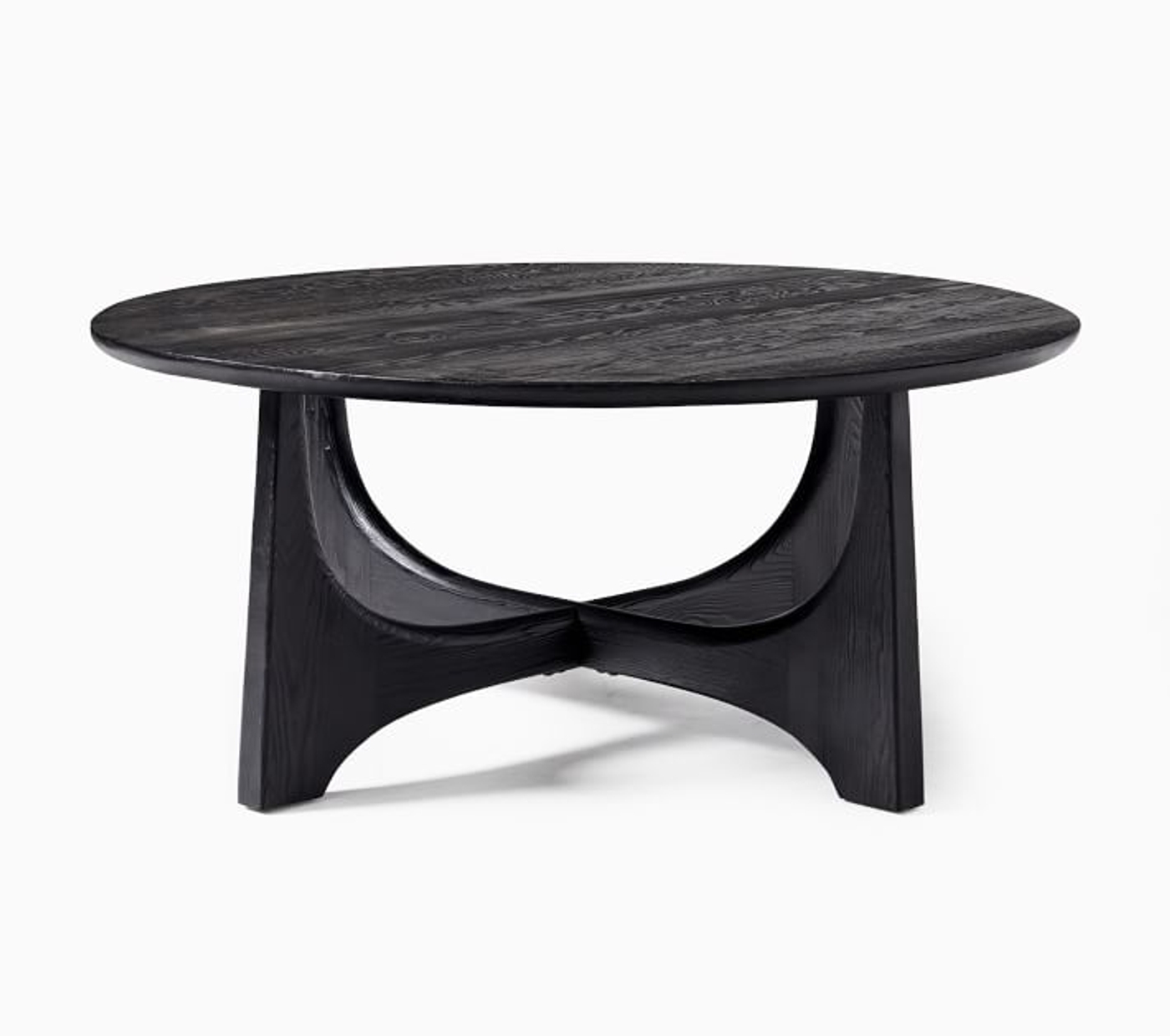 Tanner 40" Round Solid Wood Coffee Table , Black