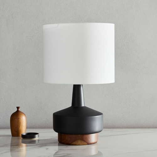 Wood & Ceramic Table Lamp - Medium