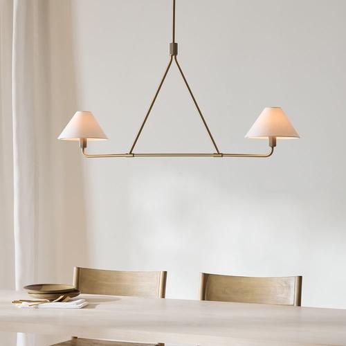 Beatrix Pendant Light Bronze, White Linen