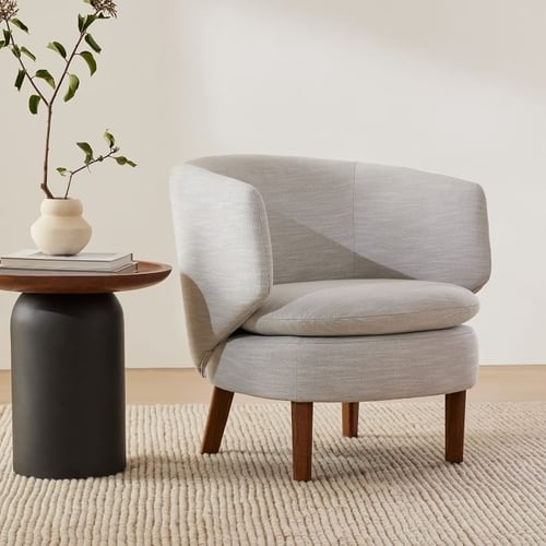 West elm leather discount chair