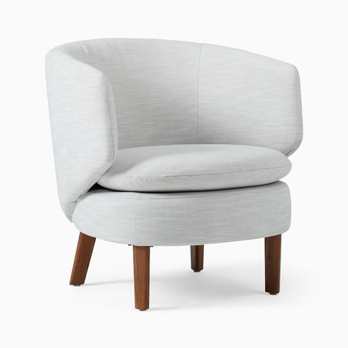 Crescent Lounge Chair , Linen , Frost Gray