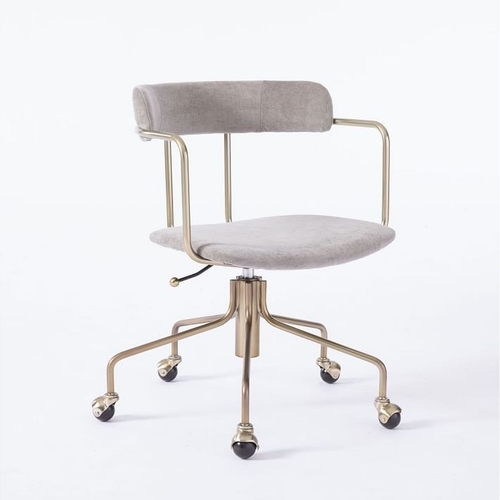 Lenox Swivel Office Chair, Distressed Velvet