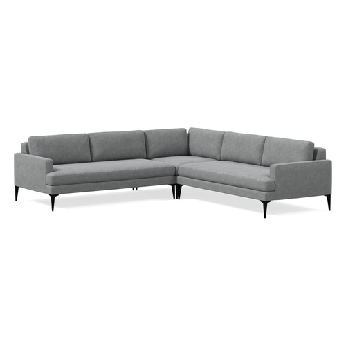 Andes L - Shaped Sectional, Distressed Velvet