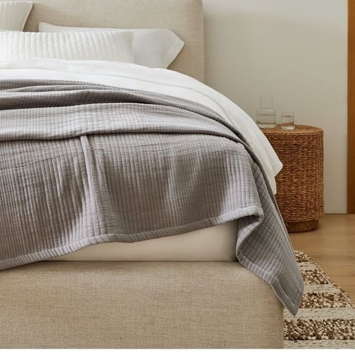 Ribbed Organic Cotton Blanket