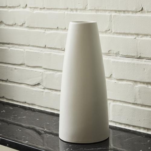 Pure White Matte Tapered Ceramic Vases