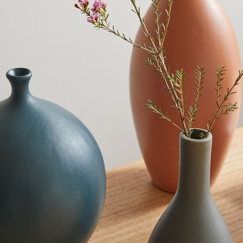 Crackle Glaze Sunset Oval Ceramic Vases