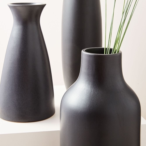 Pure Black Ceramic Vases