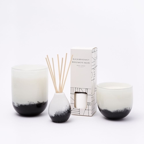 Black + White Speckled Glass Homescent Collection - Black Bergamot