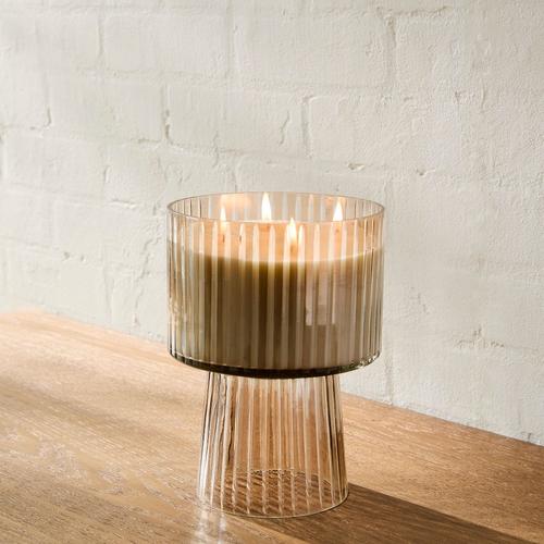 Luster Glass Pedestal Candles – Iced Elm & Bergamot