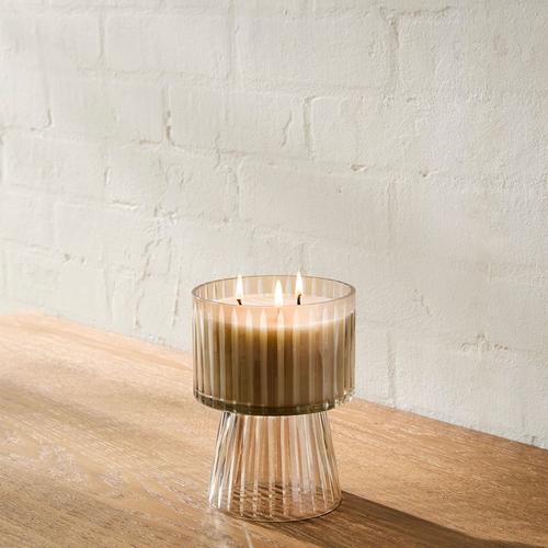 Luster Glass Pedestal Candles – Iced Elm & Bergamot