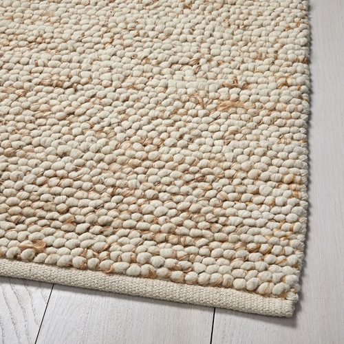 Mini Pebble Wool Jute Rug - Natural/Ivory