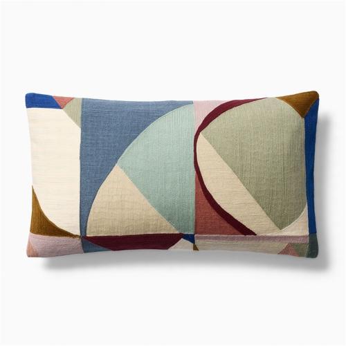 Crewel Colored Shapes Pillow Cover