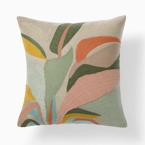 Botanical Crewel Pillow Cover