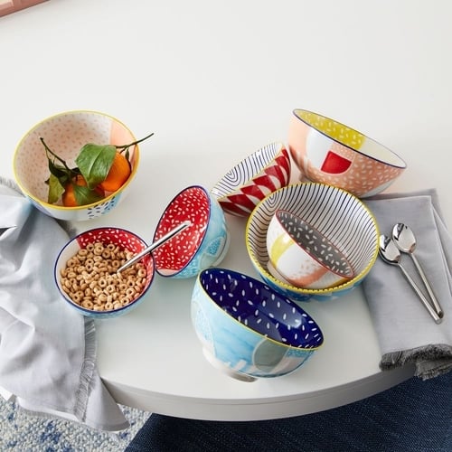 Hand-Painted Pattern Pop Bowls - Large