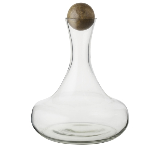 Glass Decanters with Wood Stoppers