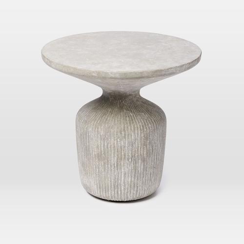 Tambor Concrete Outdoor Drum Side Table