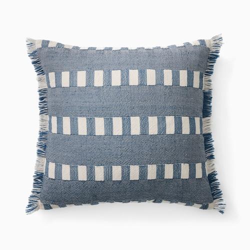 Outdoor Modern Block Fringe Pillow