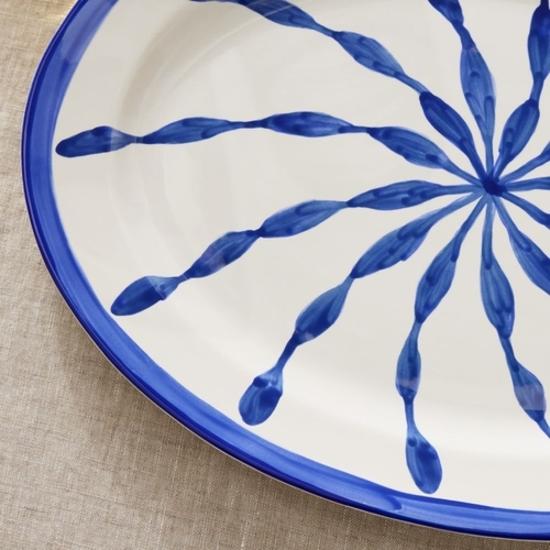 Cabana Handpainted Serveware Platter , Blue 