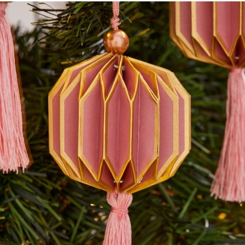 Pink Paper Accordion Ornaments (Set of 3)