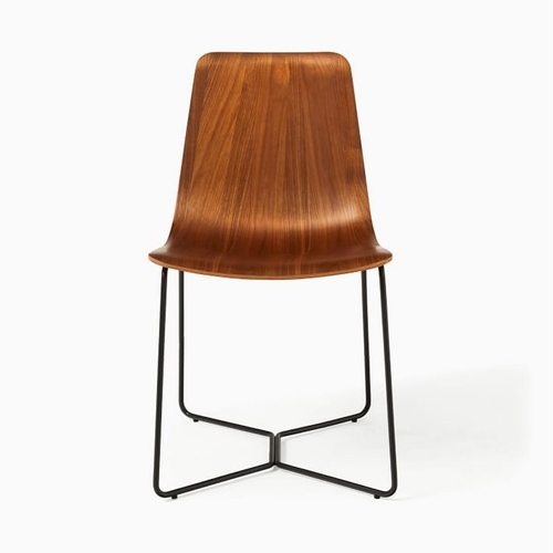 Slope Wooden Shell Dining Chair, Cool Walnut