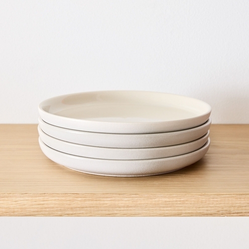Kaloh Stoneware Salad Plates, White, Set of 4