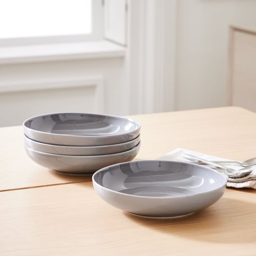 Organic Shaped Porcelain Dinnerware, Set of 4