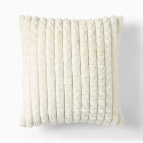 Bubble Quilted Fur Pillow Cover