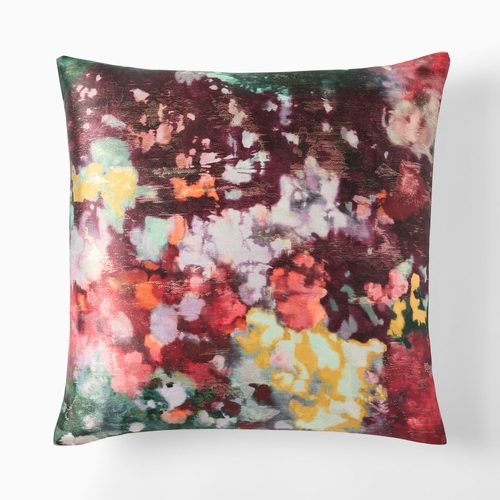 Painted Brocade Pillow Cover