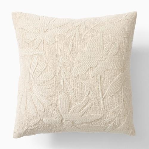 Textural Floral Pillow Cover