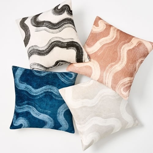 Velvet Brushstroke Pillow Cover