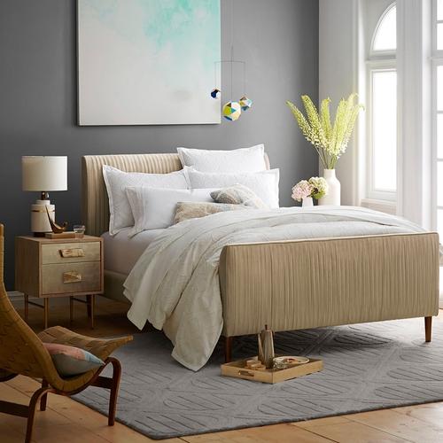 Roar and Rabbit Pleated Upholstered Bed