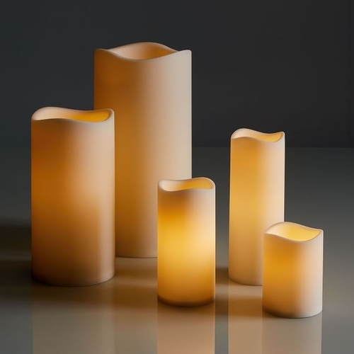 Indoor/Outdoor Flickering Flameless Pillar Candles
