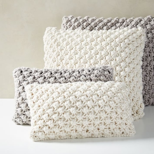 Bobble Knit Lumbar Pillow Cover
