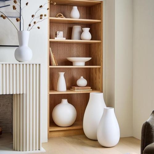 Pure White Matte Flared Ceramic Vases