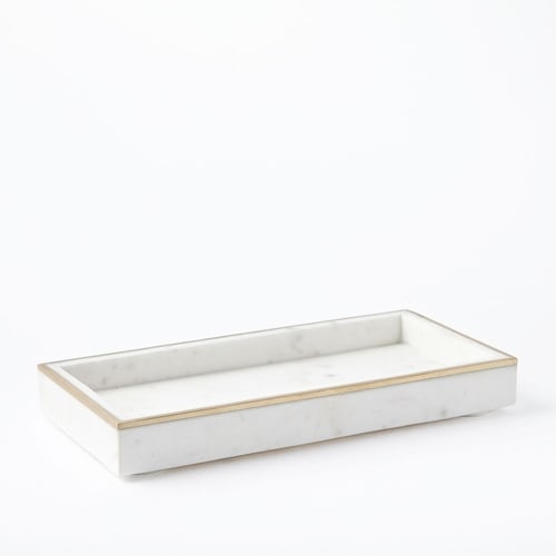 Brass Inlay Marble Tray