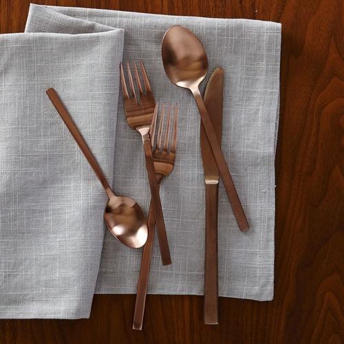 Modern Flatware Set, Rose Gold